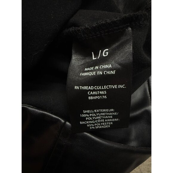 Studio Badgley Mischka Black Pull On Vegan /Faux Leather Leggings Size Large - Picture 5 of 8